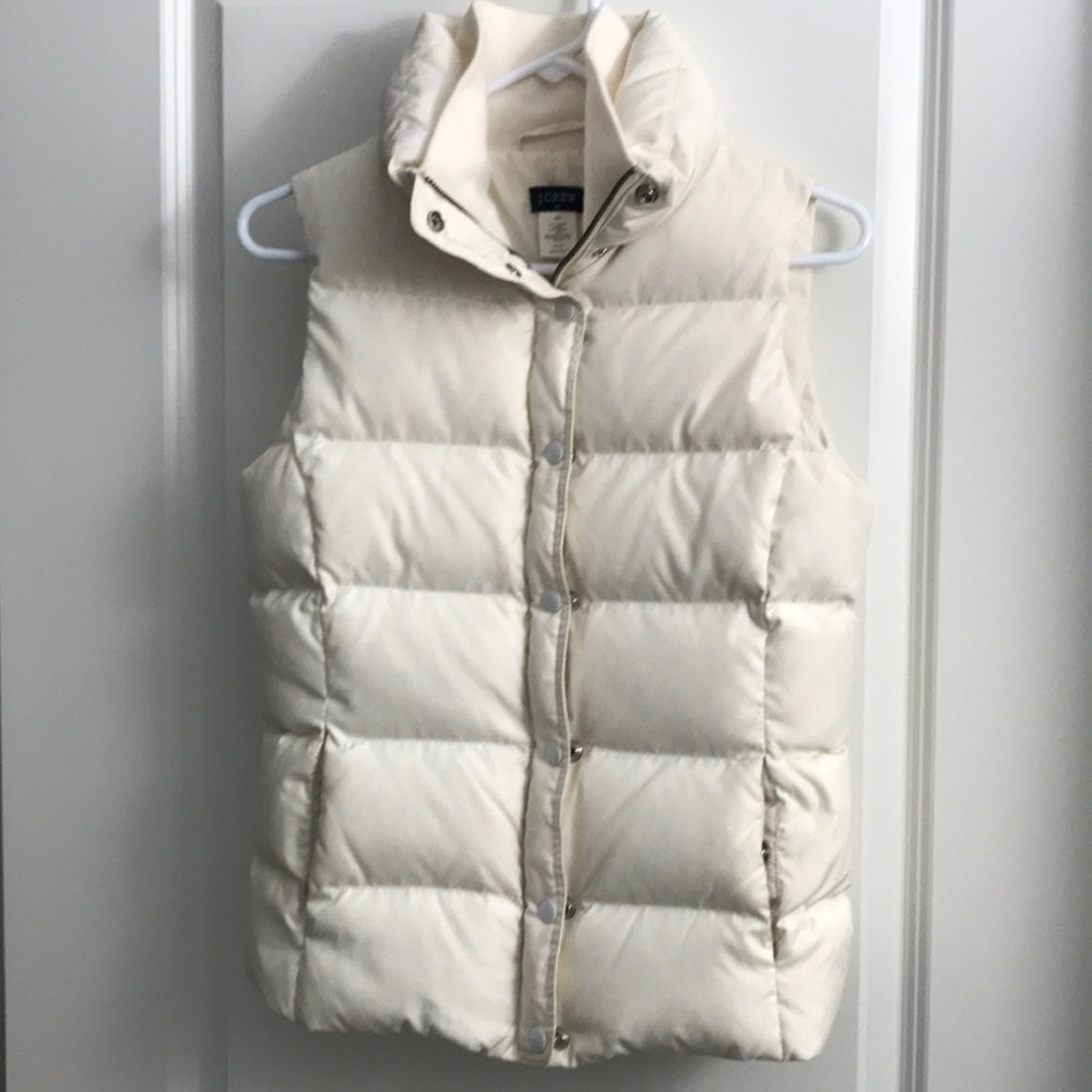 JCrew size xs ivory puffer vest